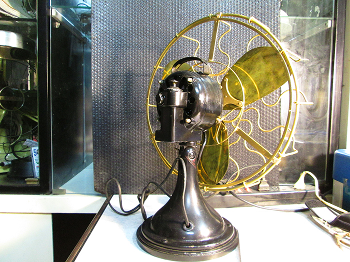 1910 Italian Marelli Oscillating Antique Desk Fan