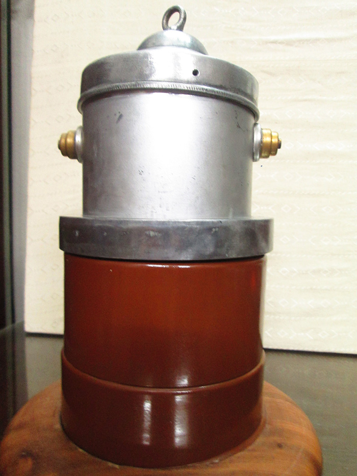 Antique Coffee Filter with wood base