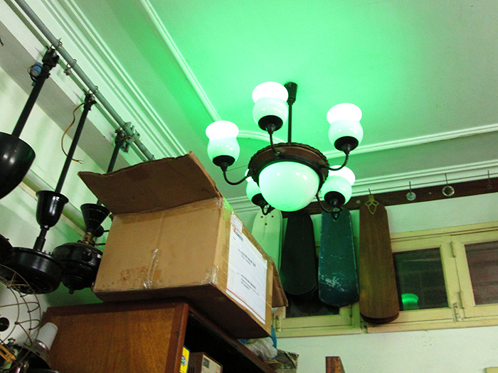 White glass copper Victorian Ceiling Lamp
