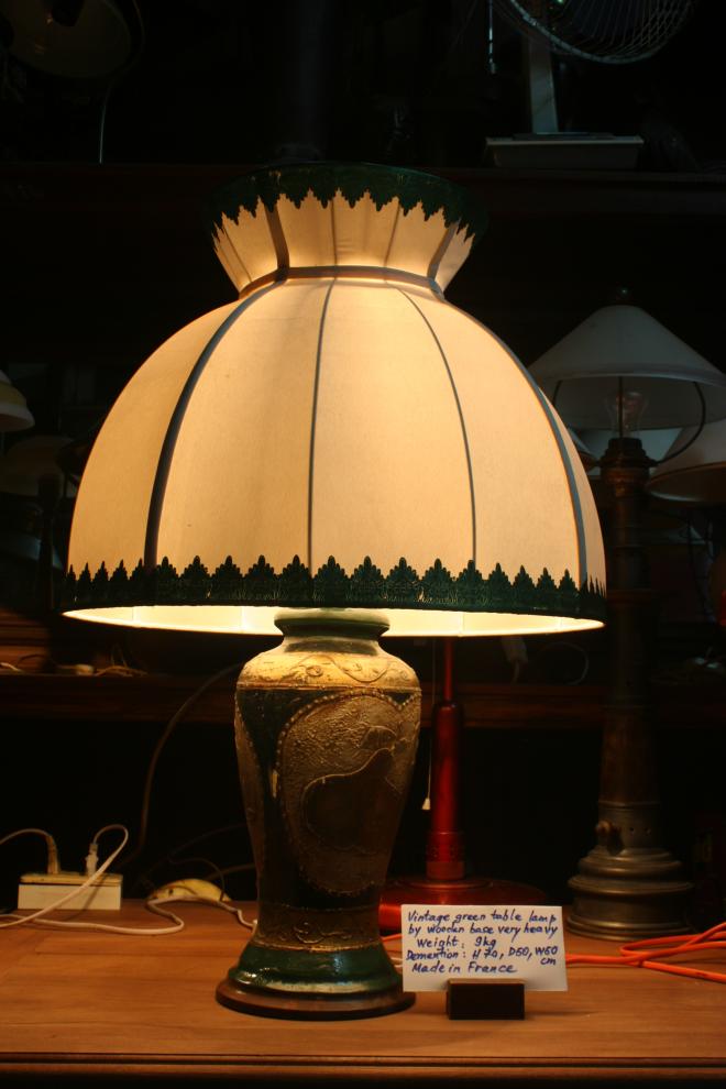 Vintage green table lamp